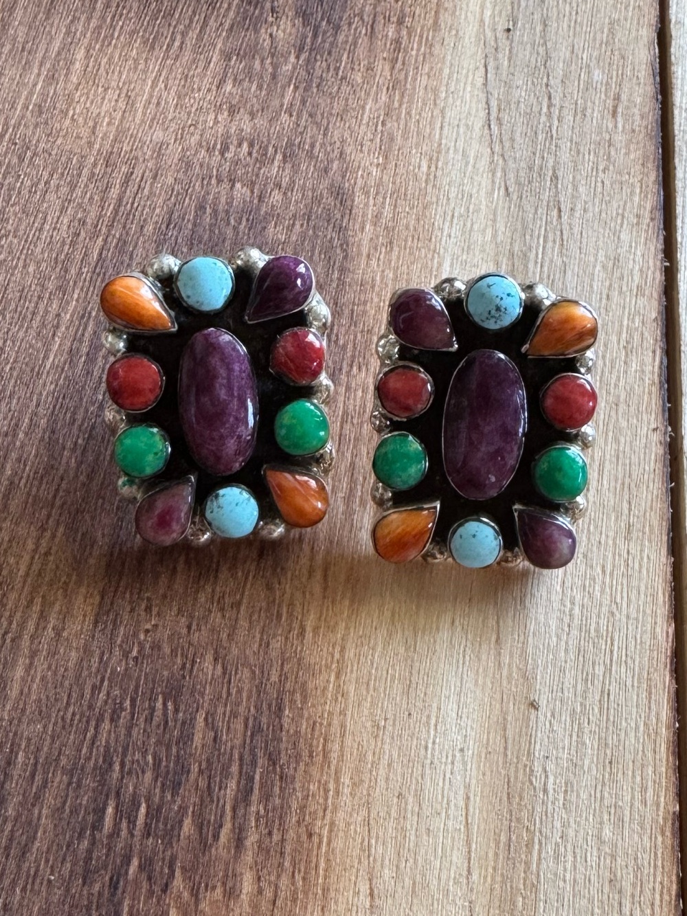 Vintage Multi-Stone Stud Earrings
